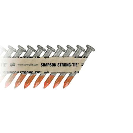Simpson Strong-Tie Collated Finishing Nail, Steel, Hot Dipped Galvanized Finish, 9 ga N10HDGPT500